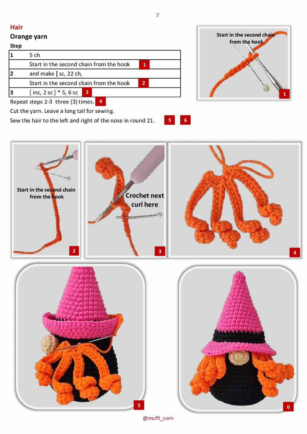 Keychain Gnome witch crochet pattern