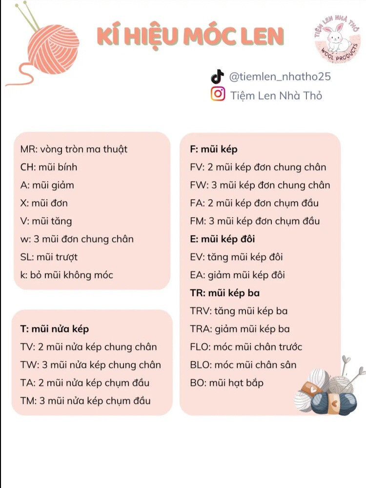 ký hiệu mũi móc len