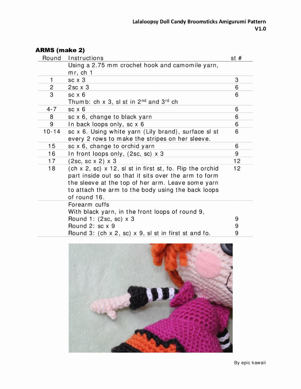 LALALOOPSY DOLL Candy Broomsticks AMIGURUMI PATTERN