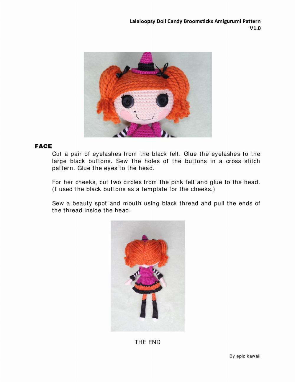 LALALOOPSY DOLL Candy Broomsticks AMIGURUMI PATTERN