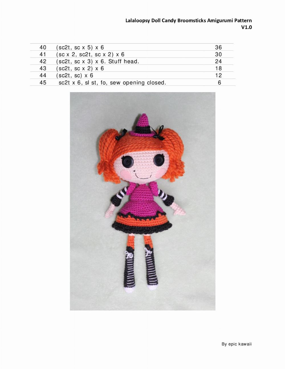 LALALOOPSY DOLL Candy Broomsticks AMIGURUMI PATTERN