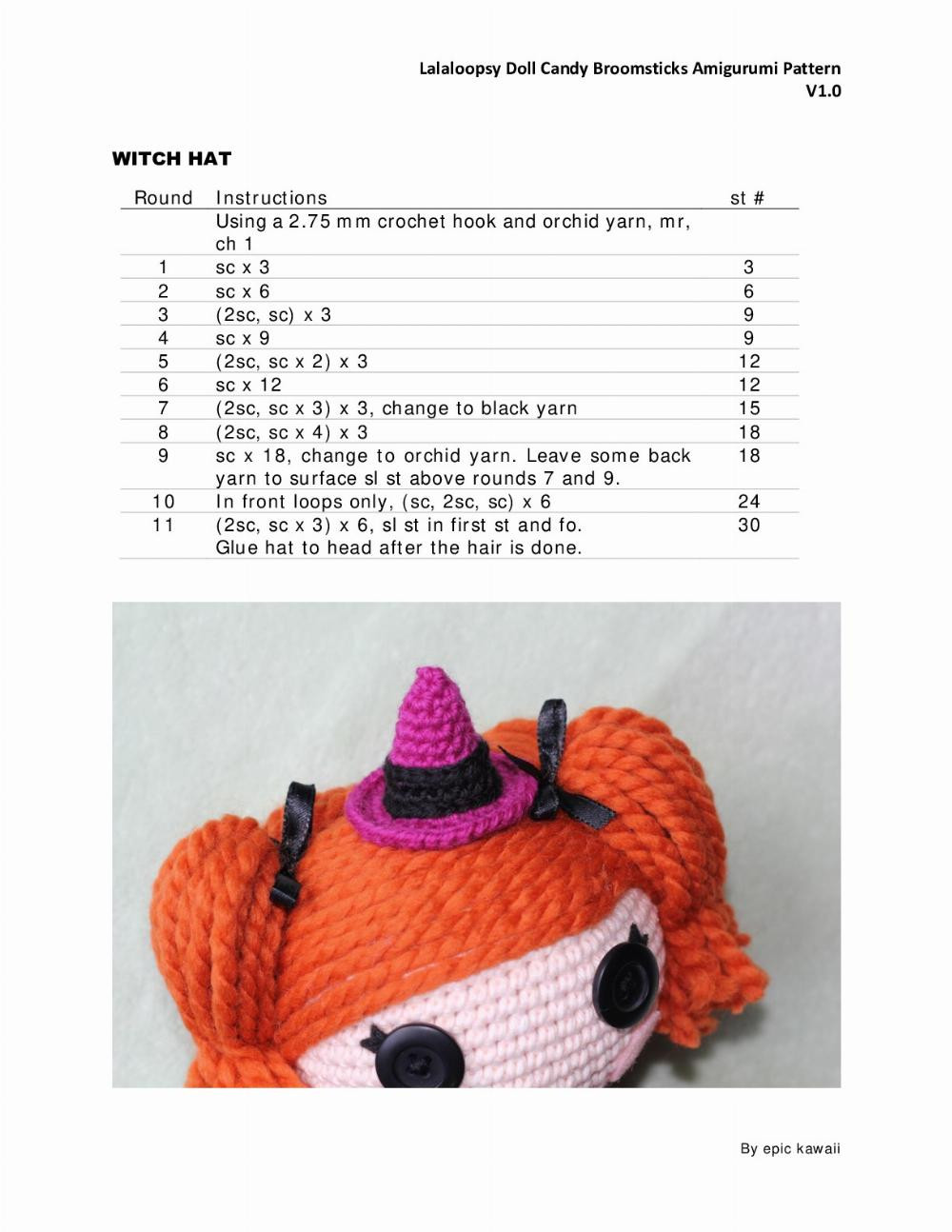 LALALOOPSY DOLL Candy Broomsticks AMIGURUMI PATTERN