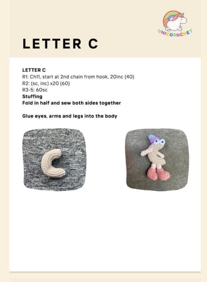 Letter C, Letter A, Letter B