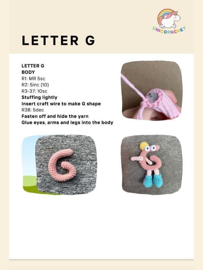 letter D, letter E, letter F, letter G