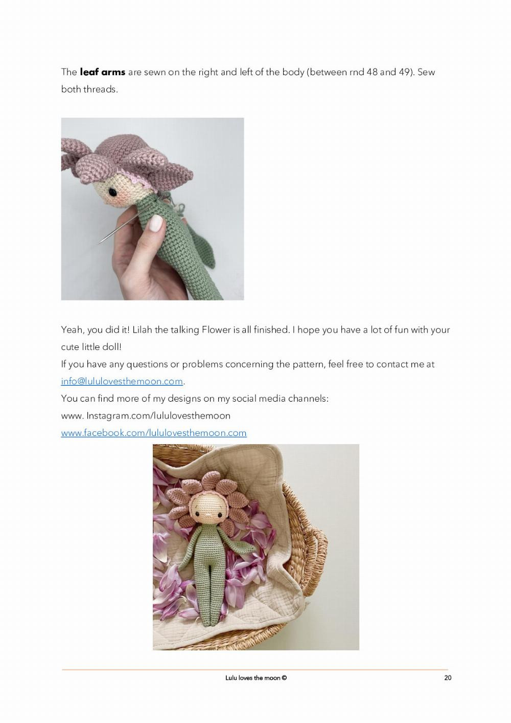 LILAH, the talking Flower doll – a crochet PATTERN