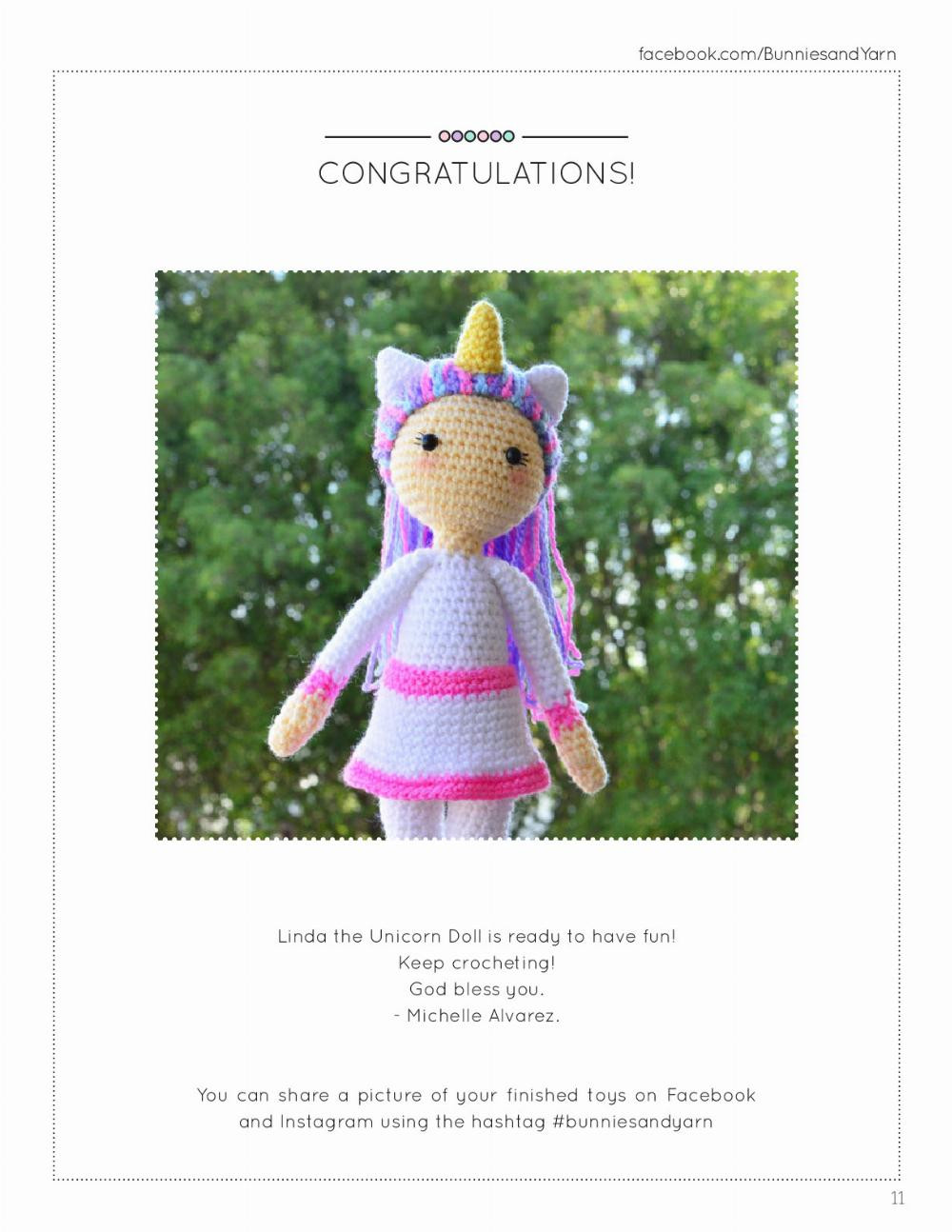 Linda the Unicorn Doll Crochet Pattern