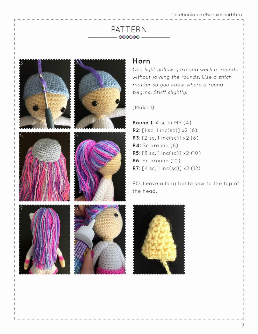 Linda the Unicorn Doll Crochet Pattern