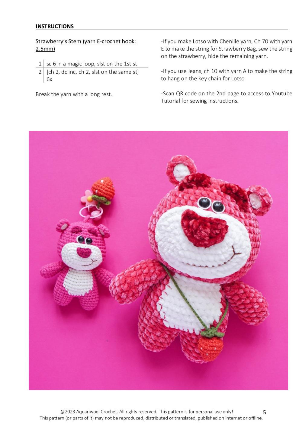 LOTSO BEAR crochet pattern