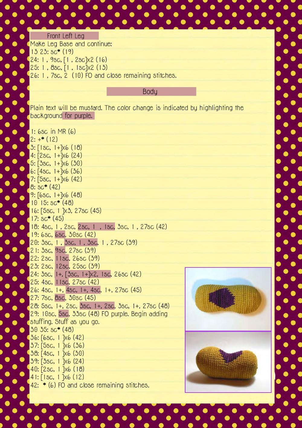 LOULA dog, crochet pattern