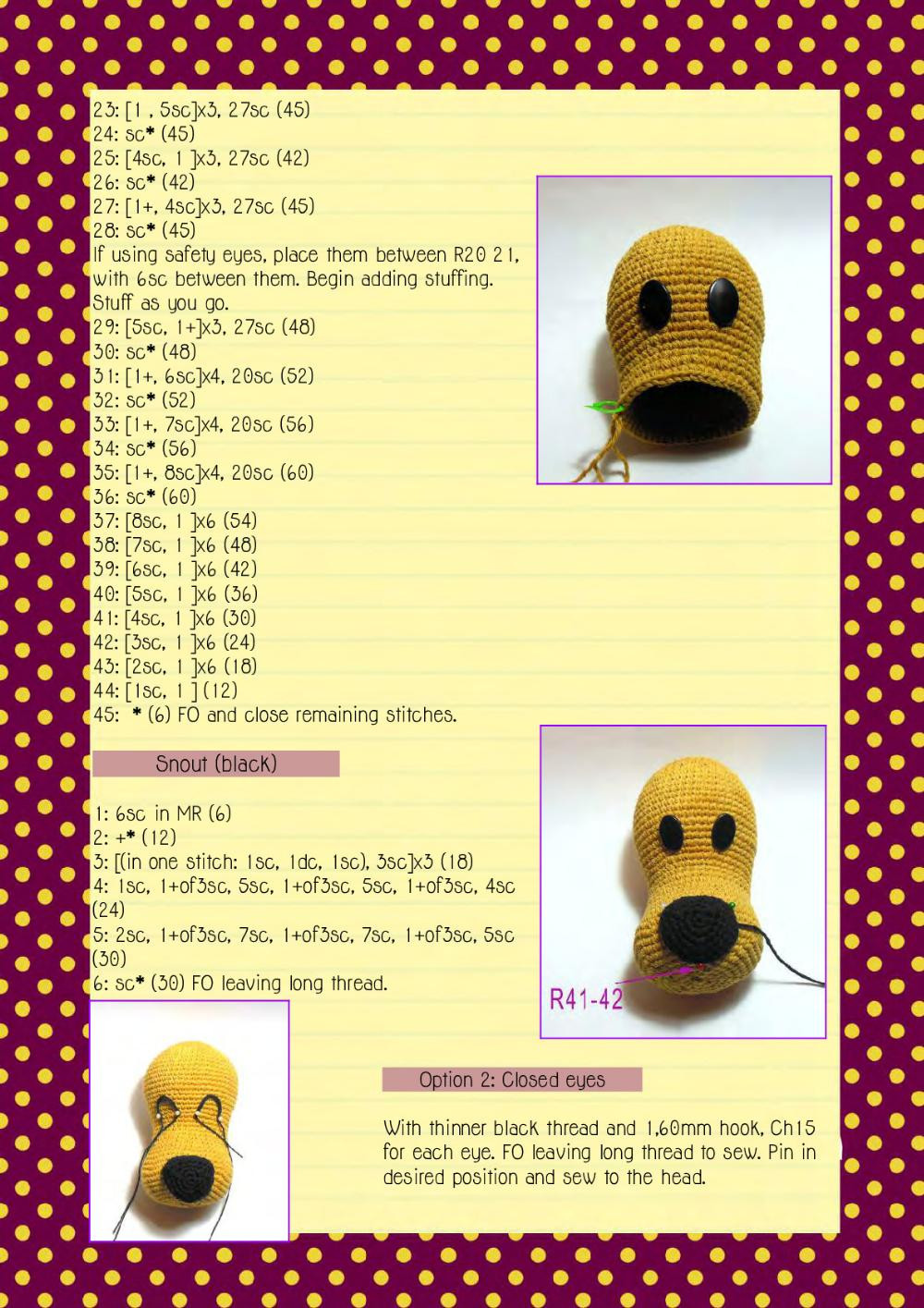 LOULA dog, crochet pattern