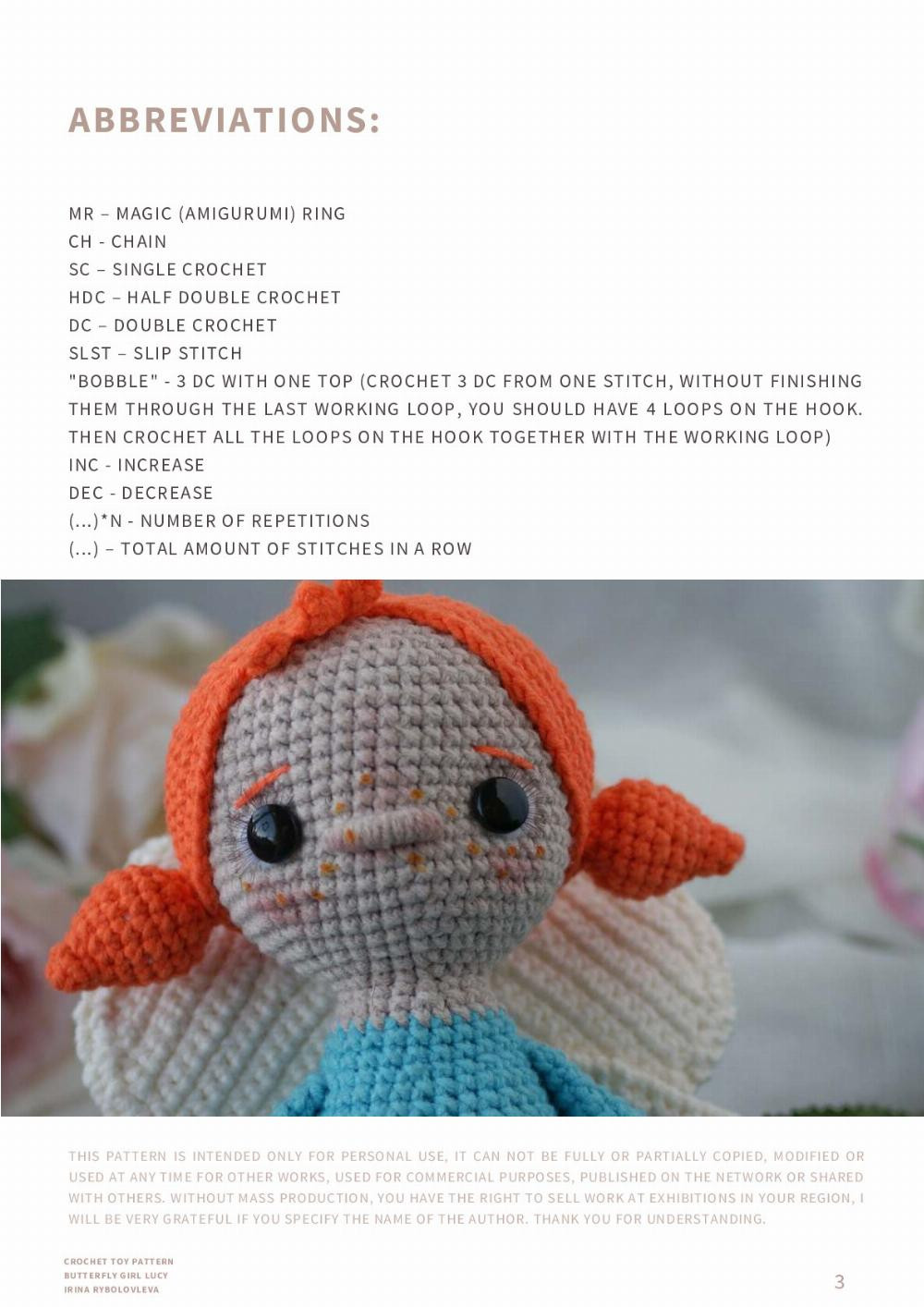 LUCY BUTTERFLY GIRL crochet pattern