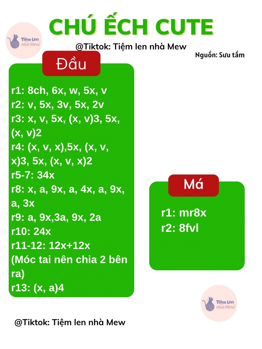 mẫu móc len chú ếch cute