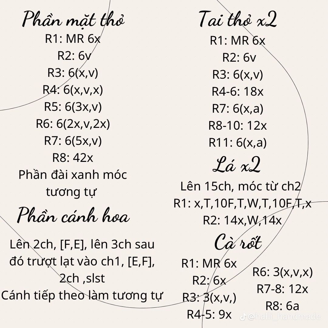 Mẫu móc len hoa mặt thỏ