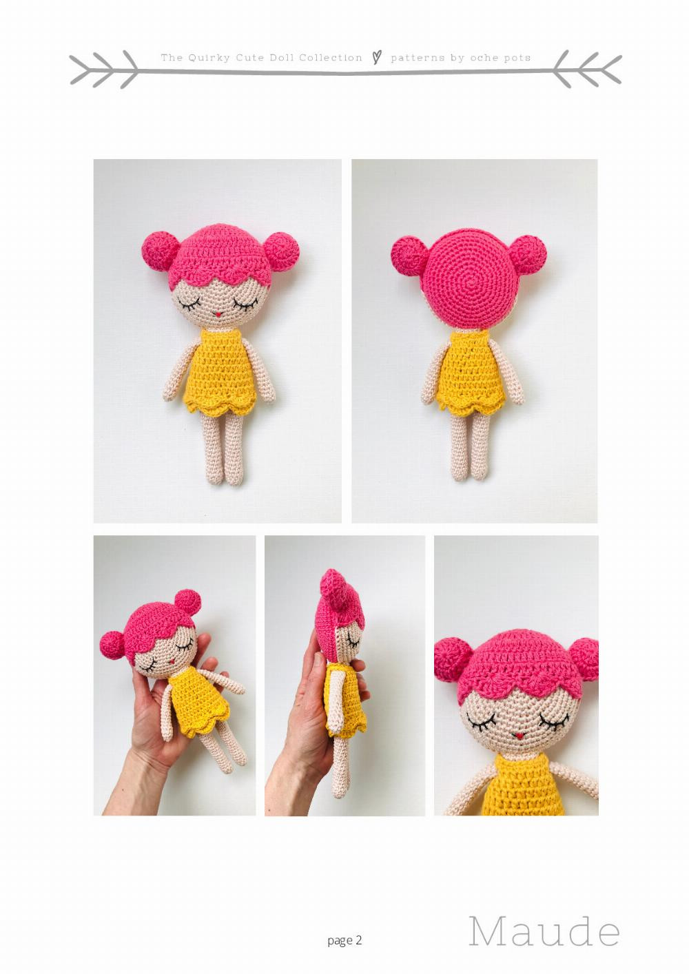 maude crochet patern doll, Crochet pattern for baby girl doll wearing yellow dress