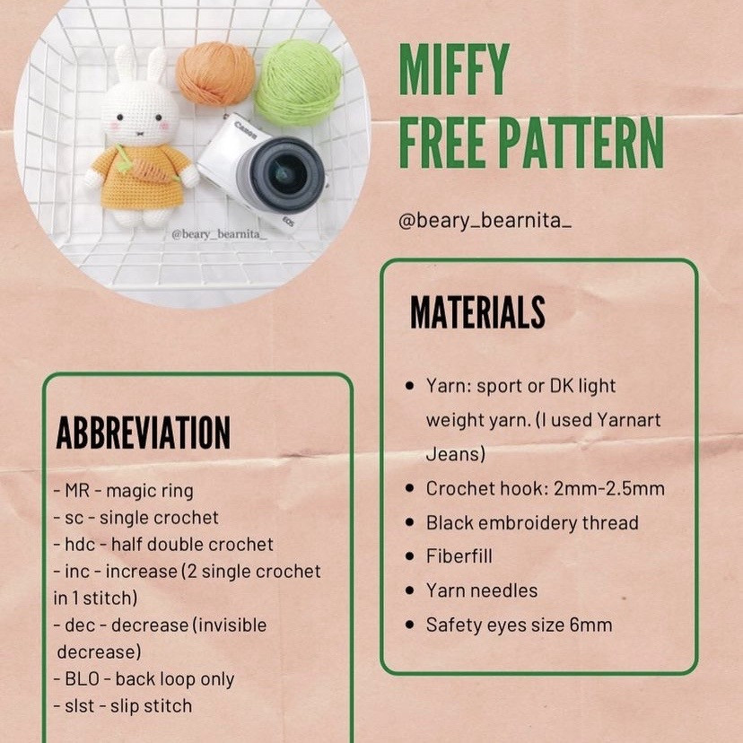 miffy free pattern