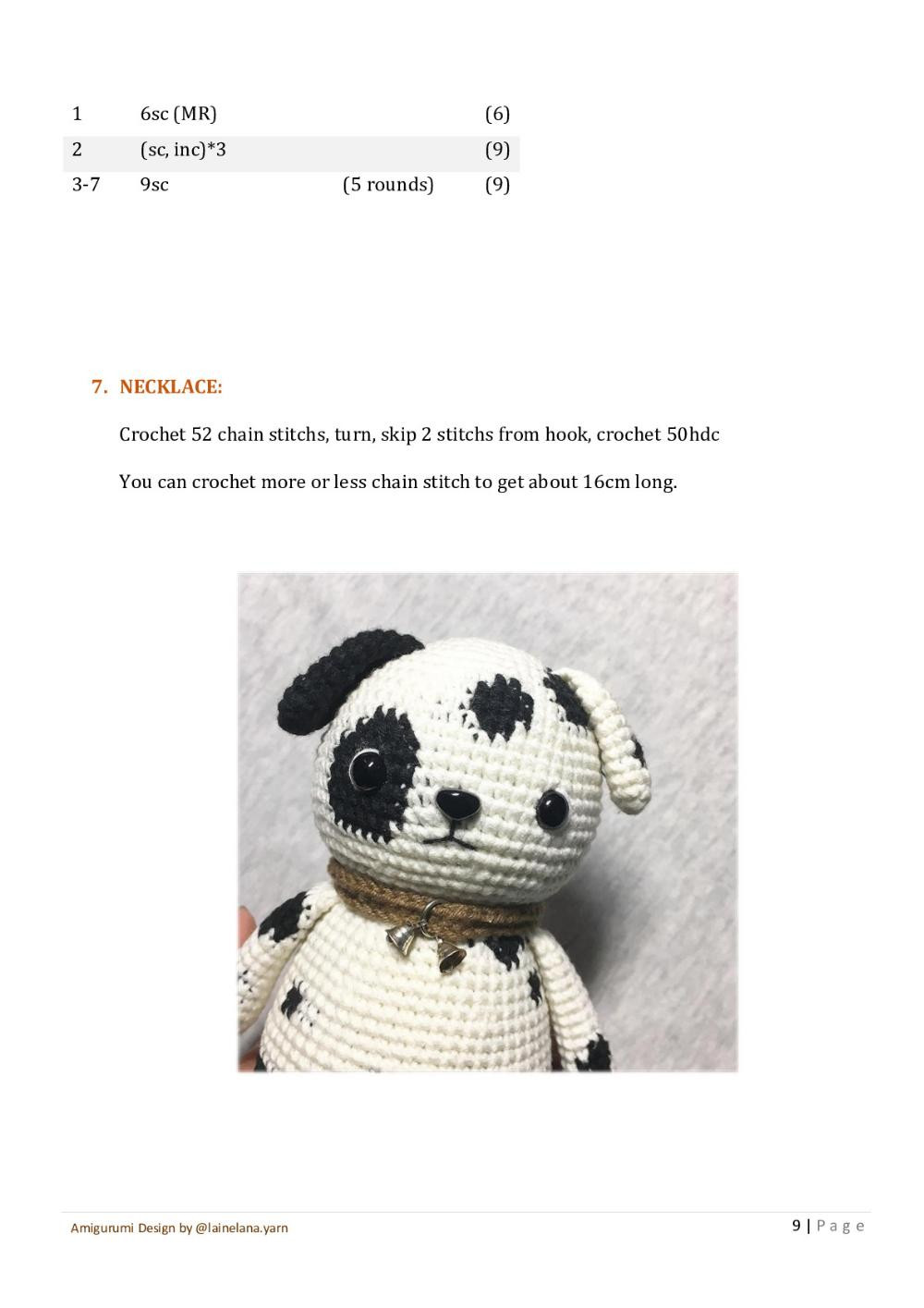 Milky The Dog crochet pattern