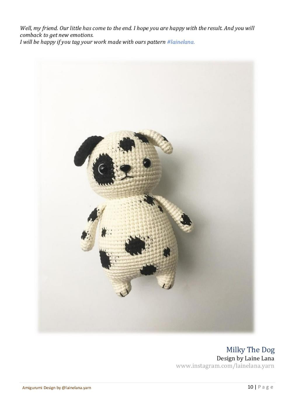 Milky The Dog crochet pattern