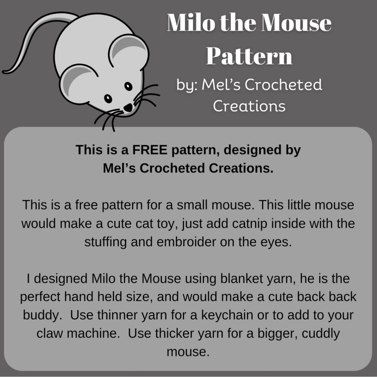 Milo the mouse pattern