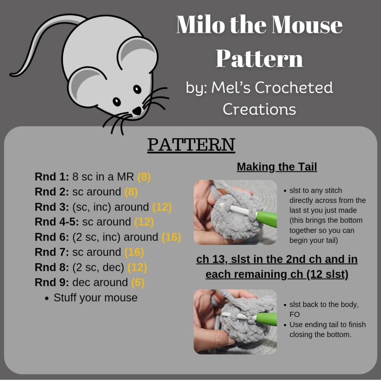 Milo the mouse pattern