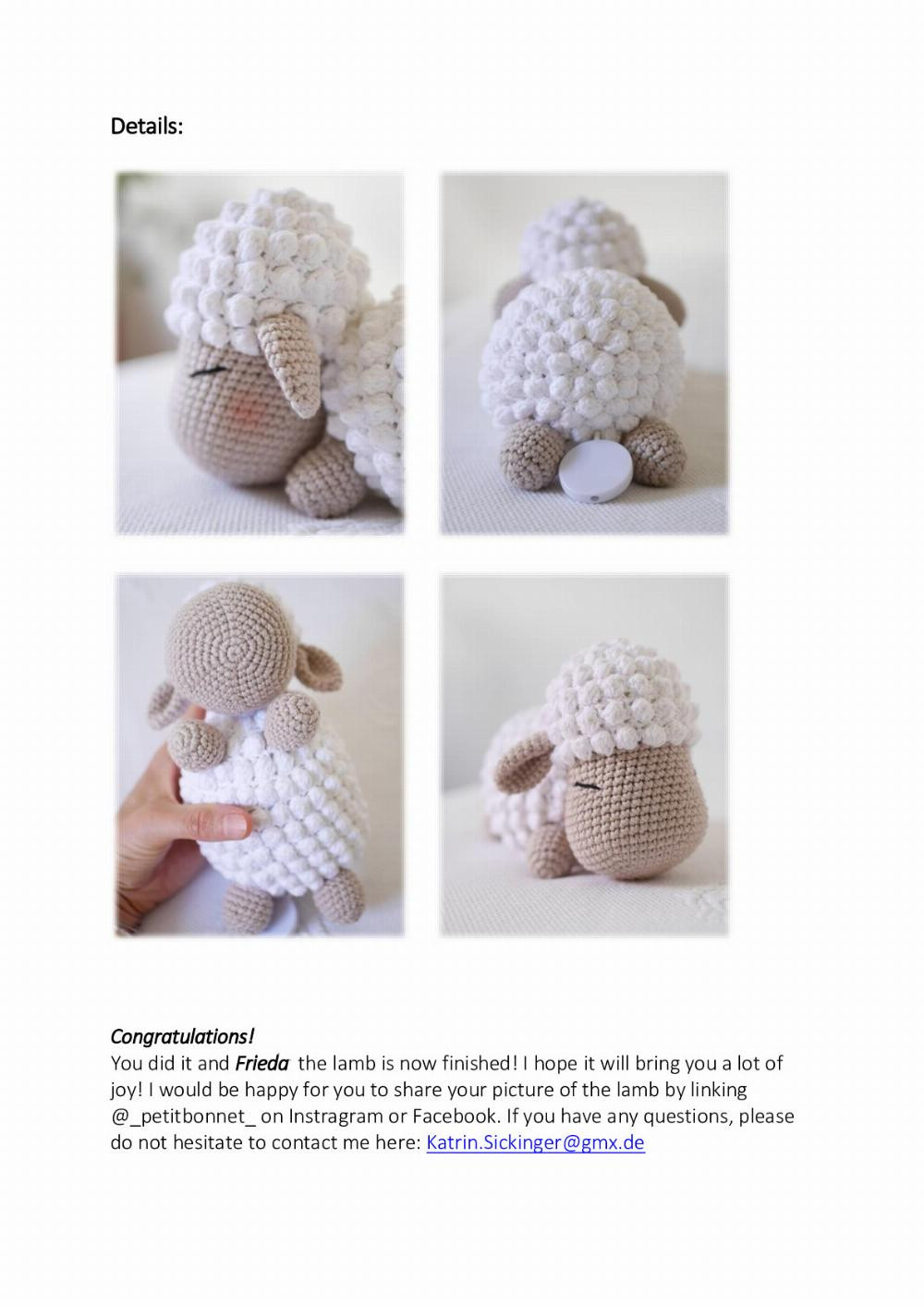 My lamb Frieda *Crochet pattern by Petit Bonnet*