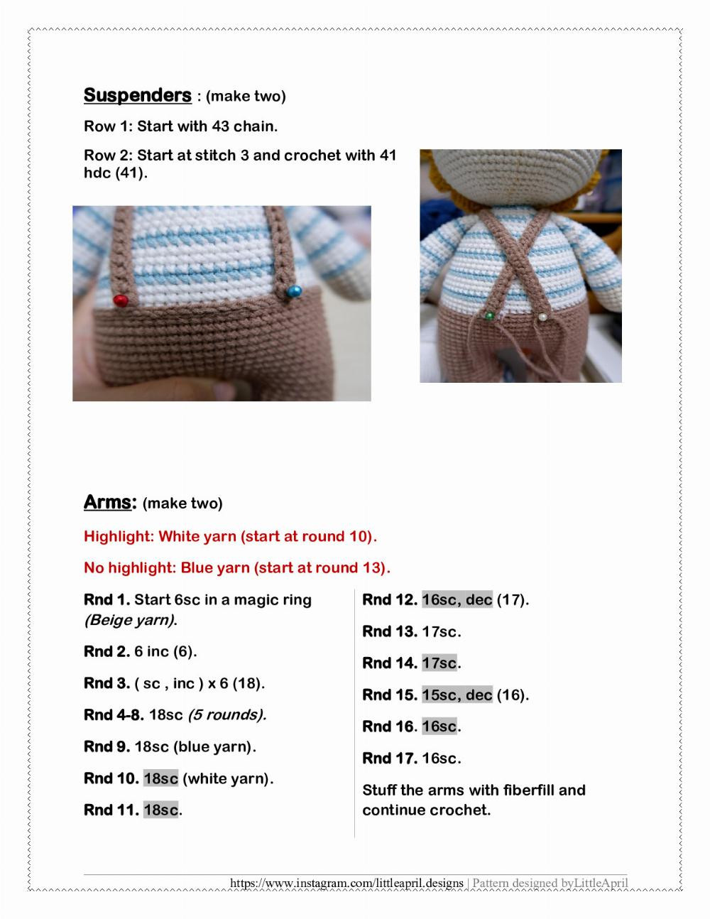 Neil Lion doll crochet pattern