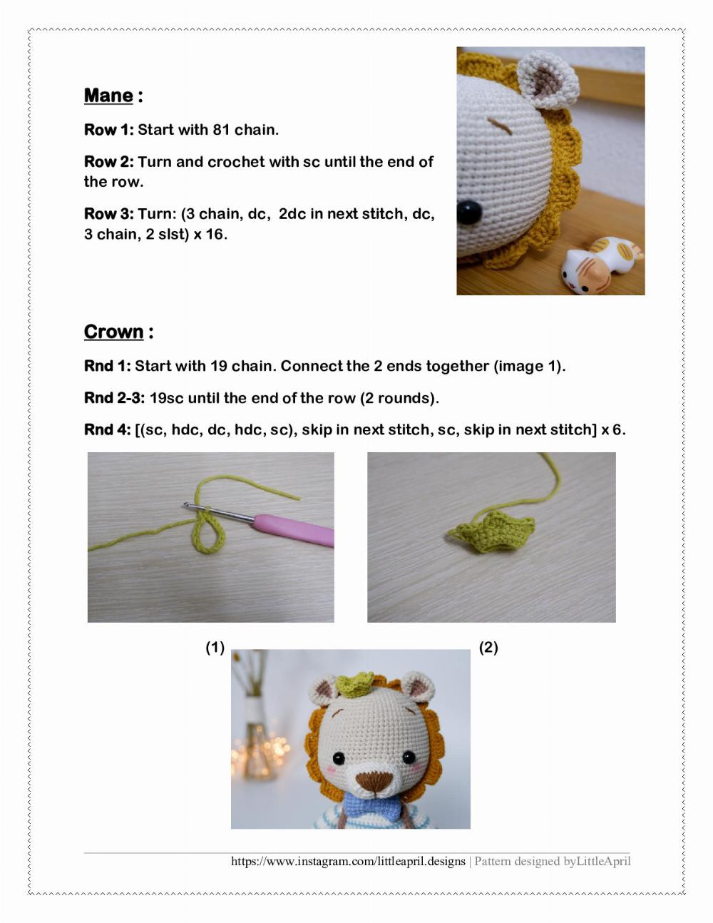 Neil Lion doll crochet pattern