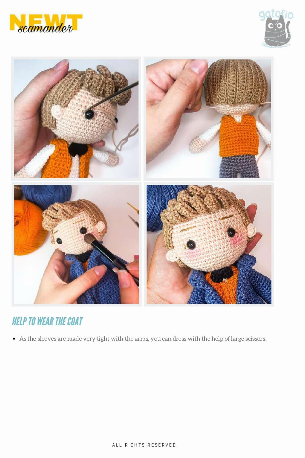 NEWT SCAMANDER doll crochet pattern