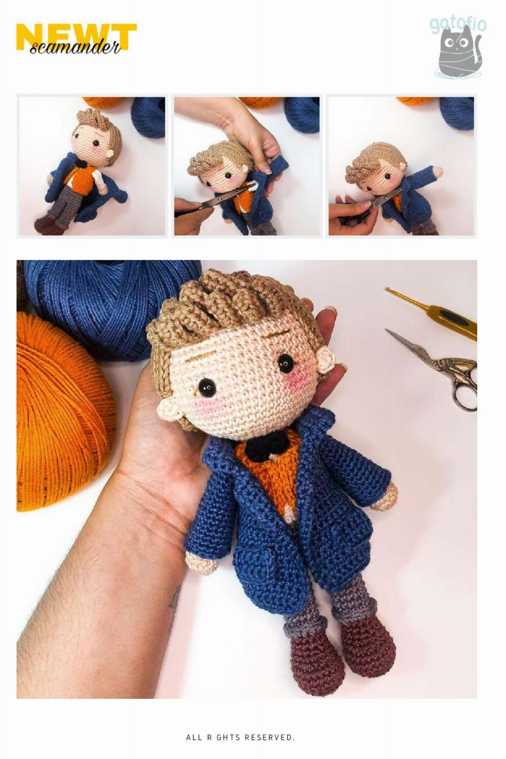 NEWT SCAMANDER doll crochet pattern