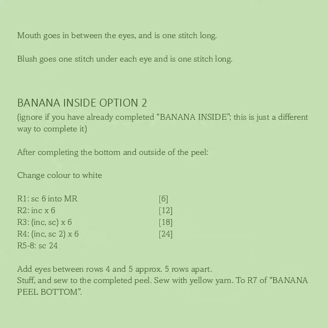 no sew banana pattern