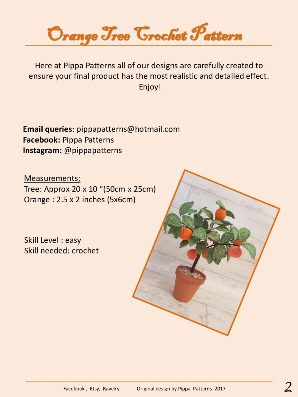 Orange Tree Pattern and Instructions