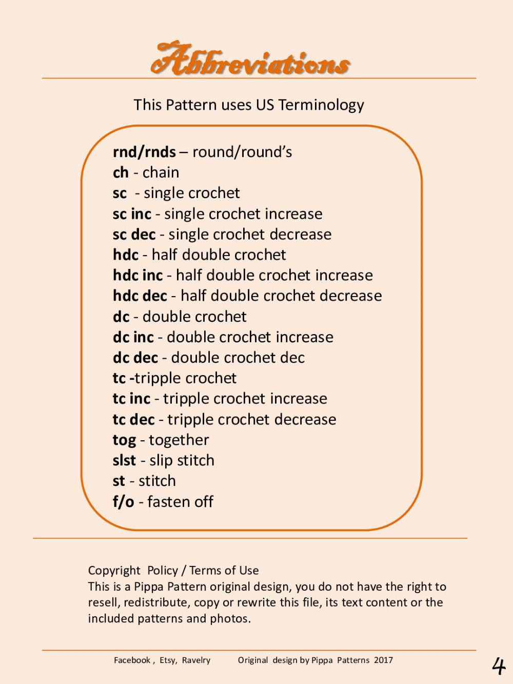 Orange Tree Pattern and Instructions