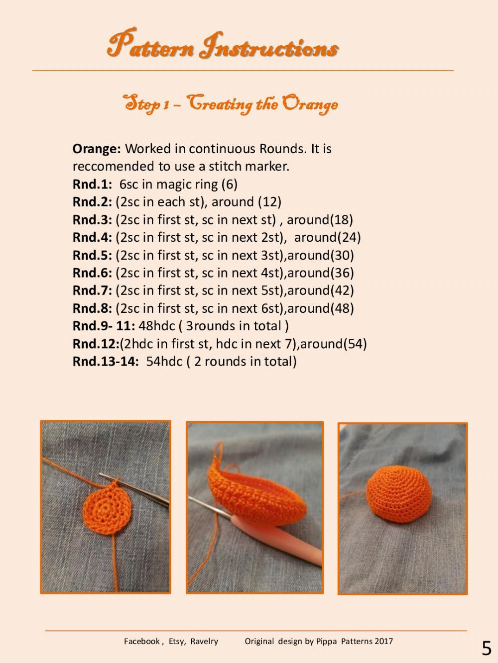 Orange Tree Pattern and Instructions