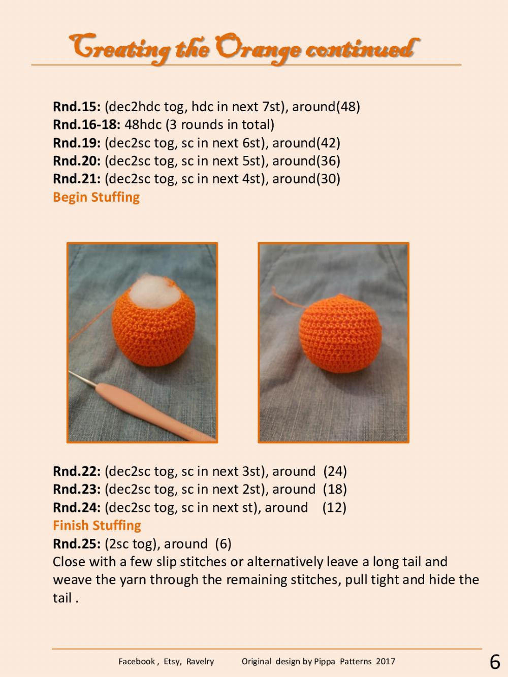 Orange Tree Pattern and Instructions