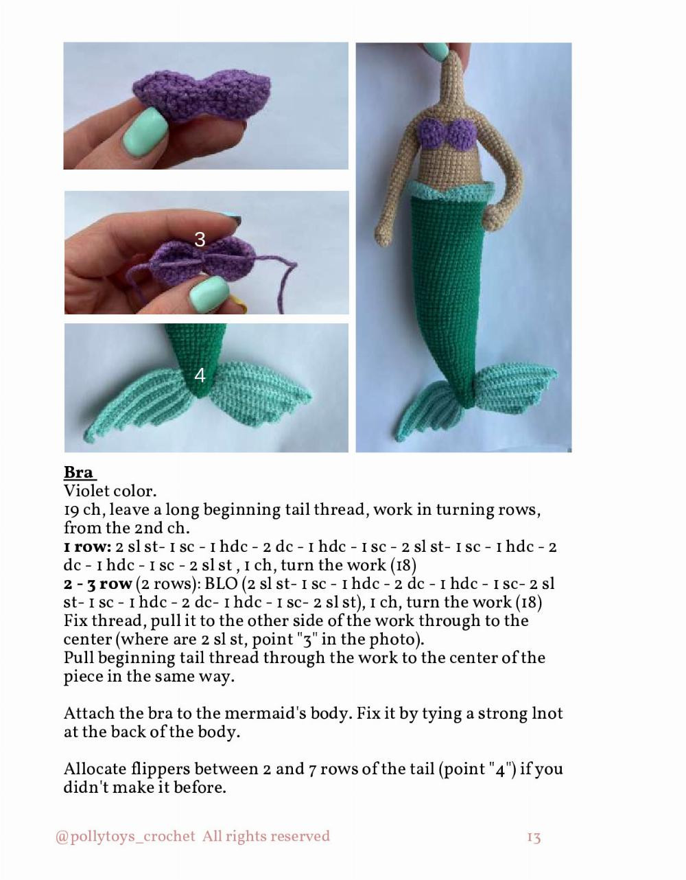 PATTERN CROCHET DOLL ARIEL, THE LITTLE MERMAID