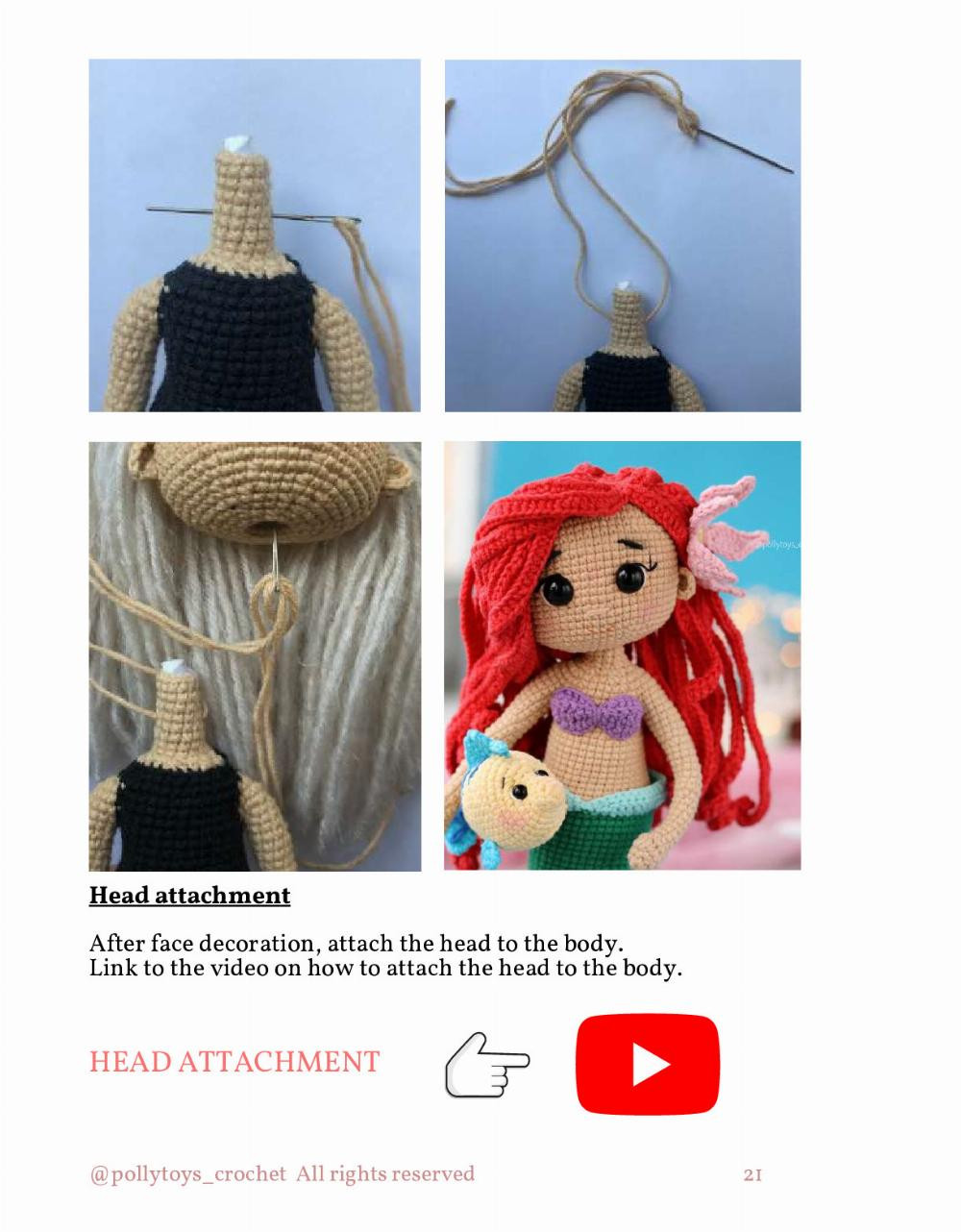 PATTERN CROCHET DOLL ARIEL, THE LITTLE MERMAID