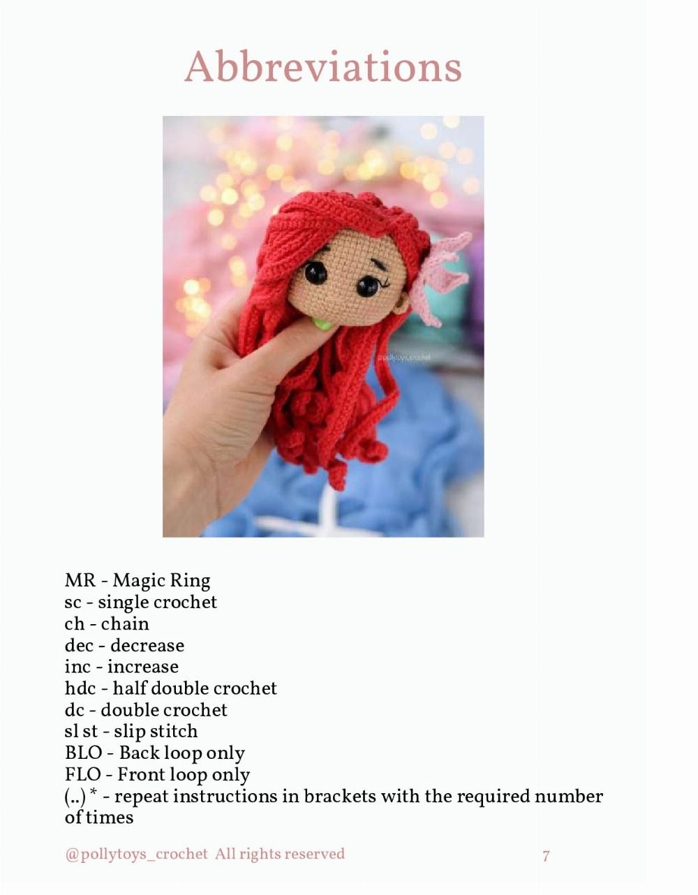 PATTERN CROCHET DOLL ARIEL, THE LITTLE MERMAID