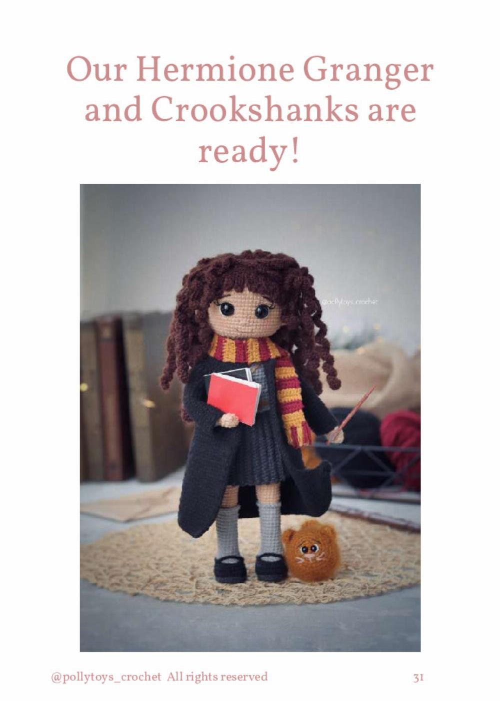 PATTERN CROCHET DOLL HERMIONE GRANGER AND CROOKSHANKS