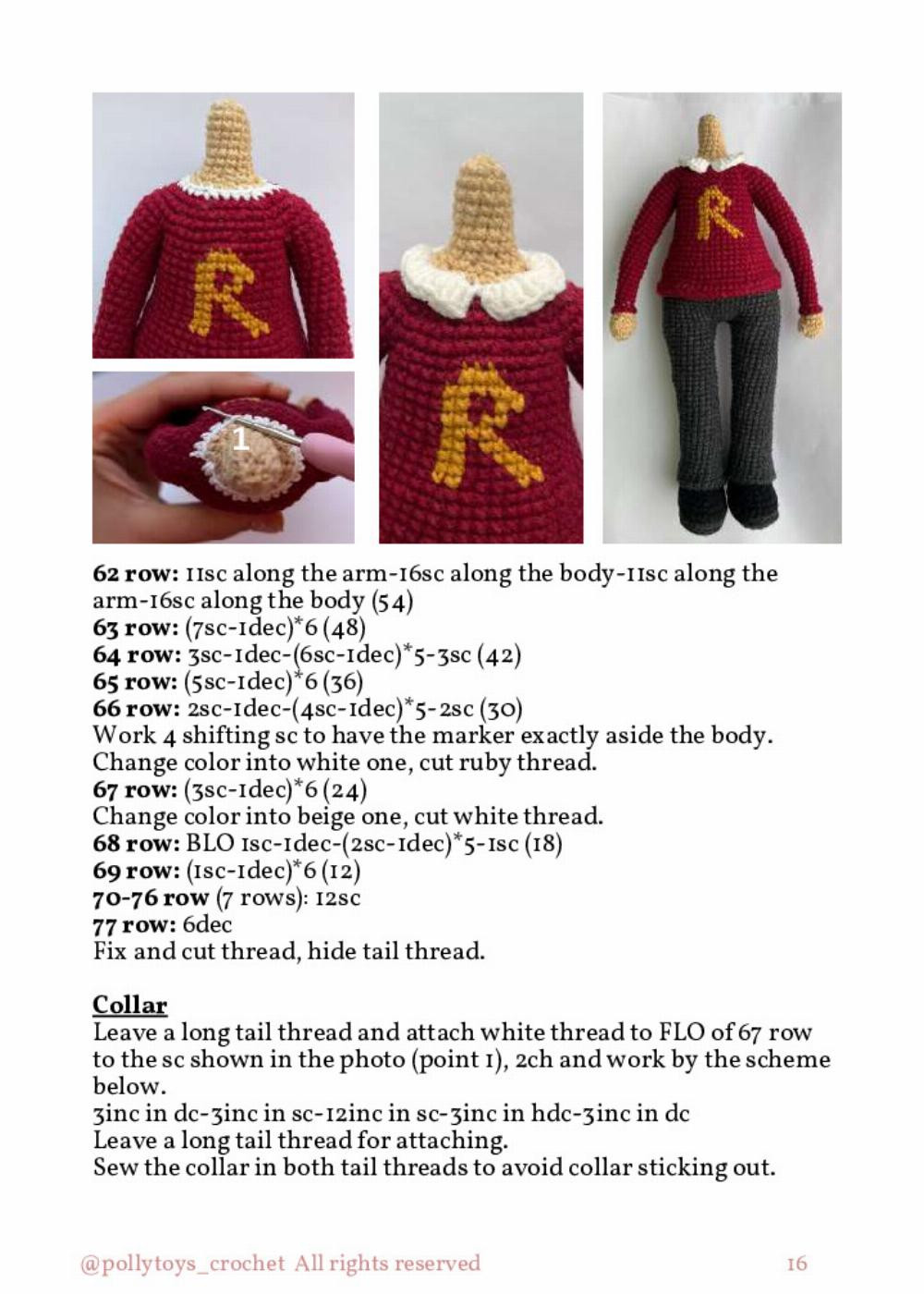 PATTERN CROCHET DOLL RON WEASLEY AND SCABBERS