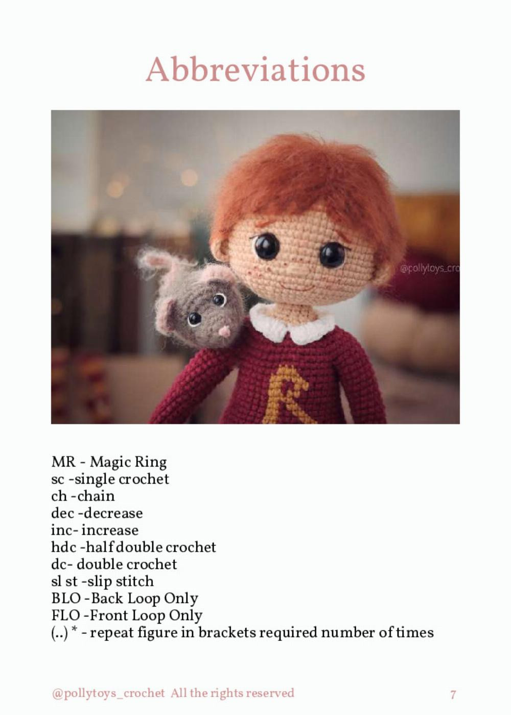 PATTERN CROCHET DOLL RON WEASLEY AND SCABBERS