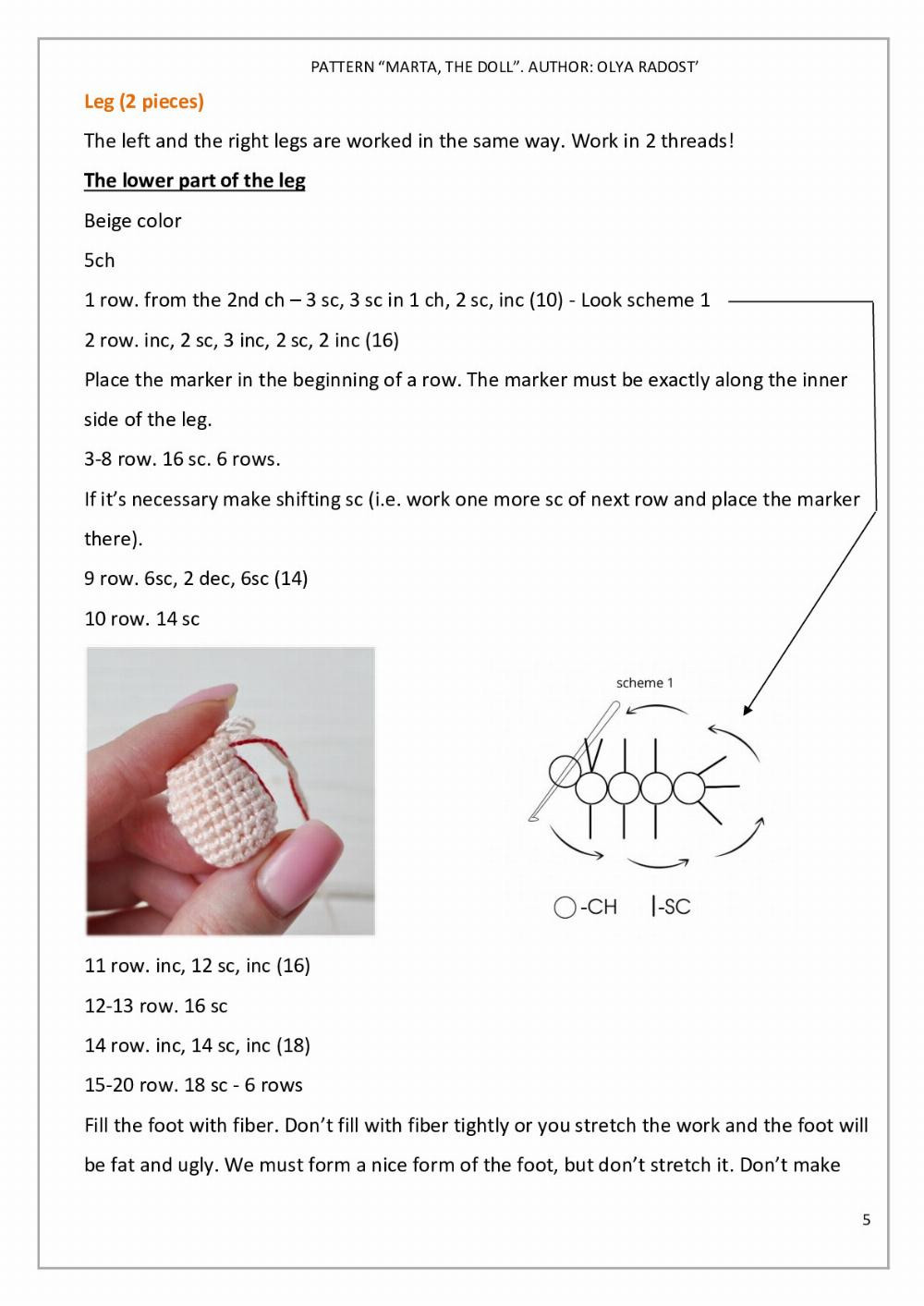 PATTERN “MARTA, THE DOLL”.