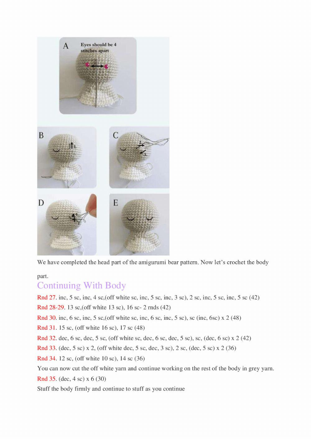 PDF Crochet Totoro Bear Amigurumi Free Pattern