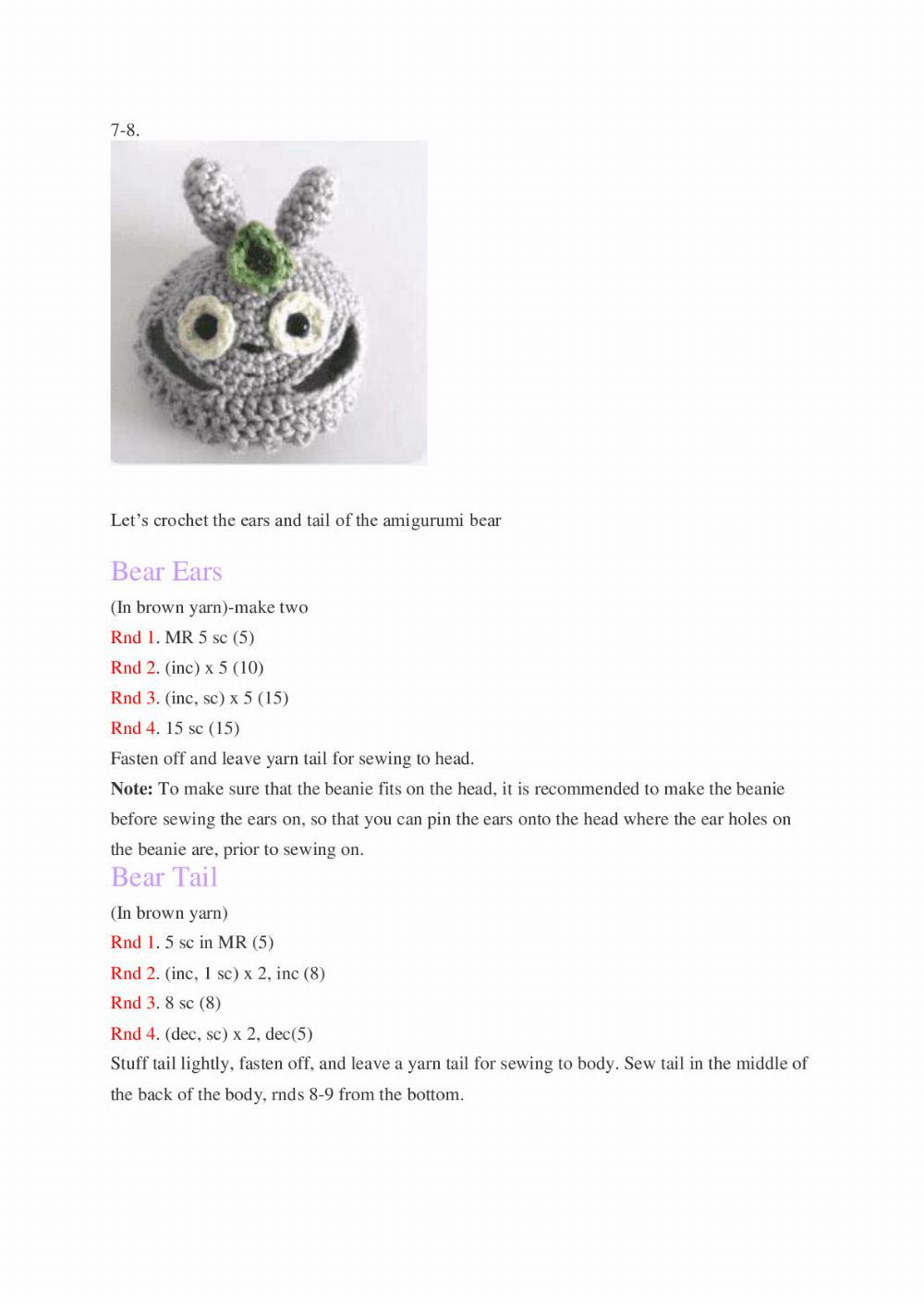 PDF Crochet Totoro Bear Amigurumi Free Pattern