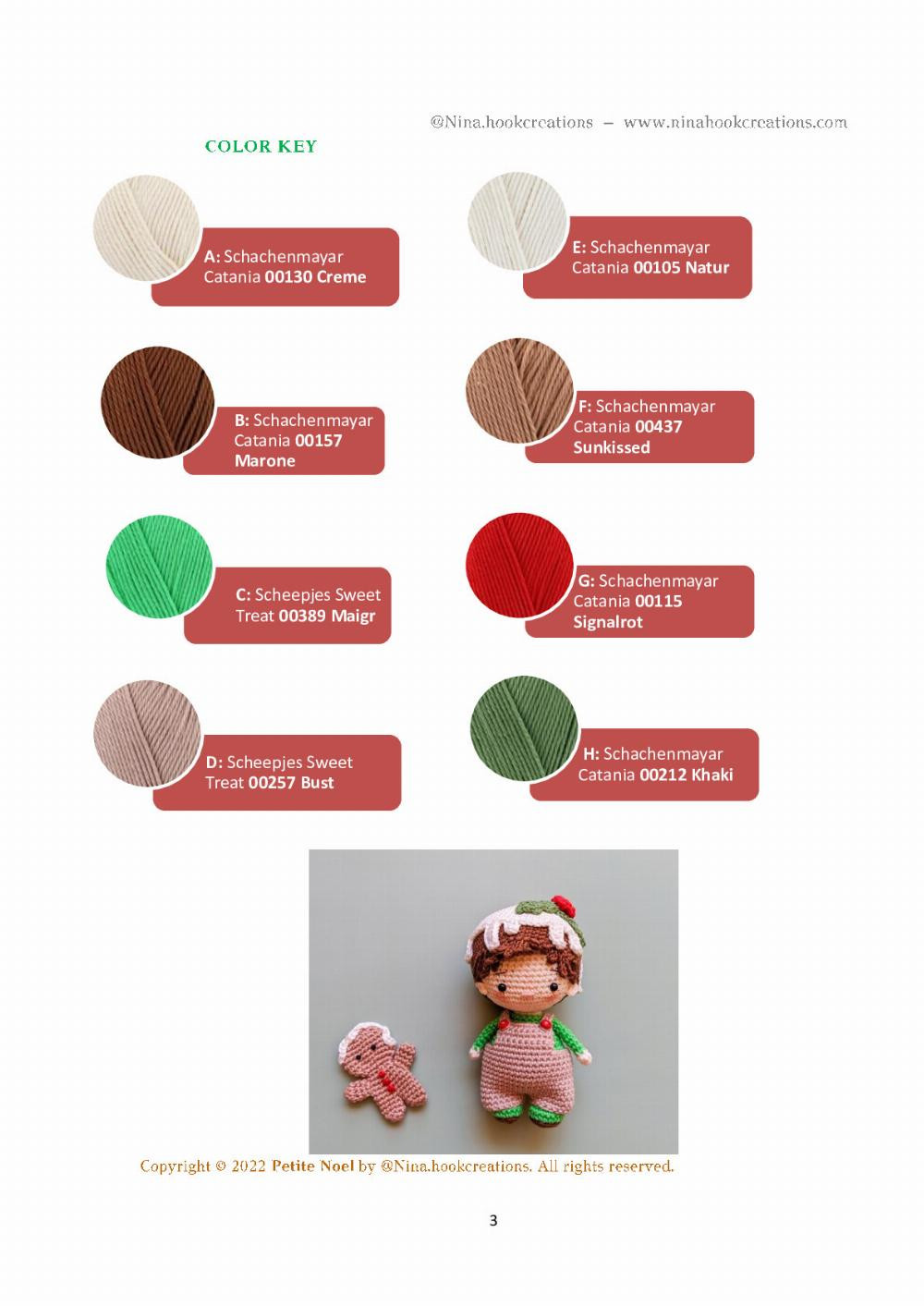 Petite Noel, Gingerbread baby doll crochet pattern