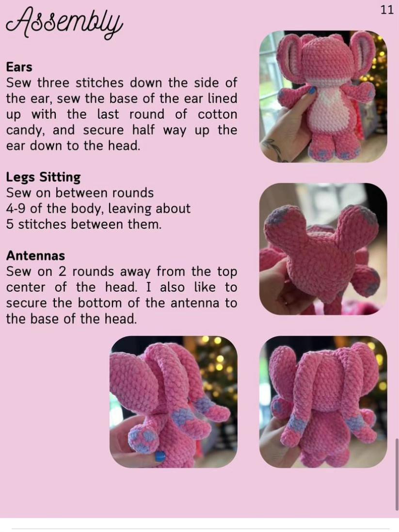 pink alien crochet pattern
