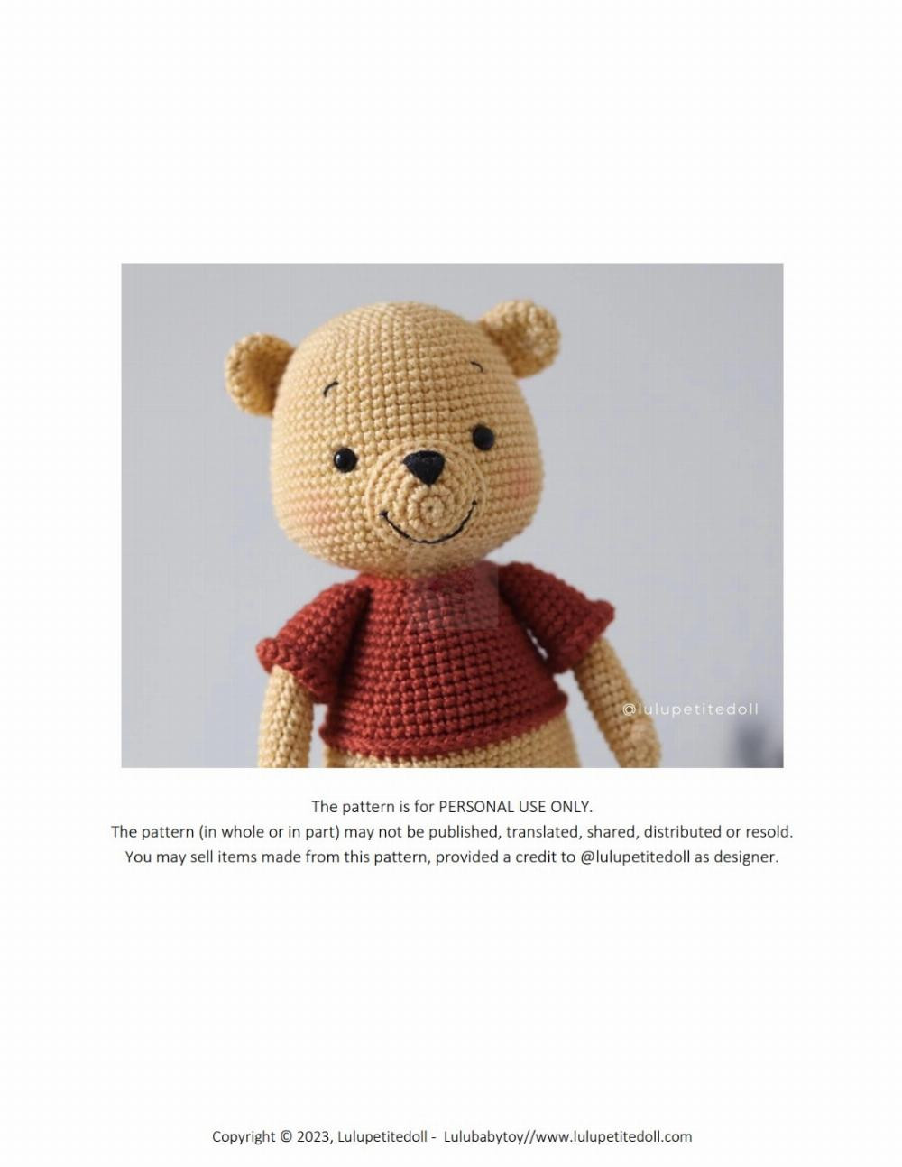 POOH – WINNIE THE POOH Crochet pattern