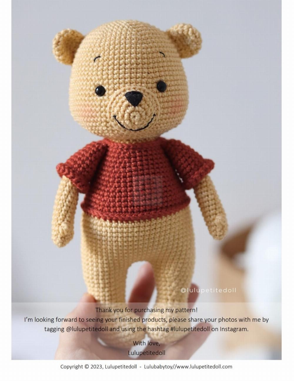 POOH – WINNIE THE POOH Crochet pattern