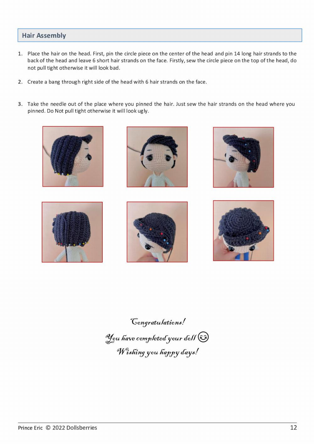 Prince Eric doll crochet pattern