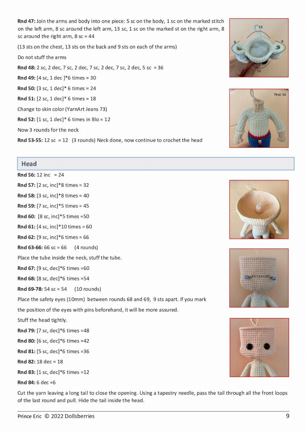 Prince Eric doll crochet pattern