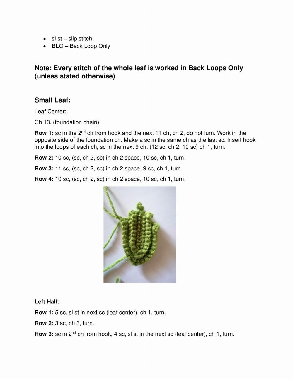 Pumpkin Leaves Crochet Pattern Big and Small Sizes