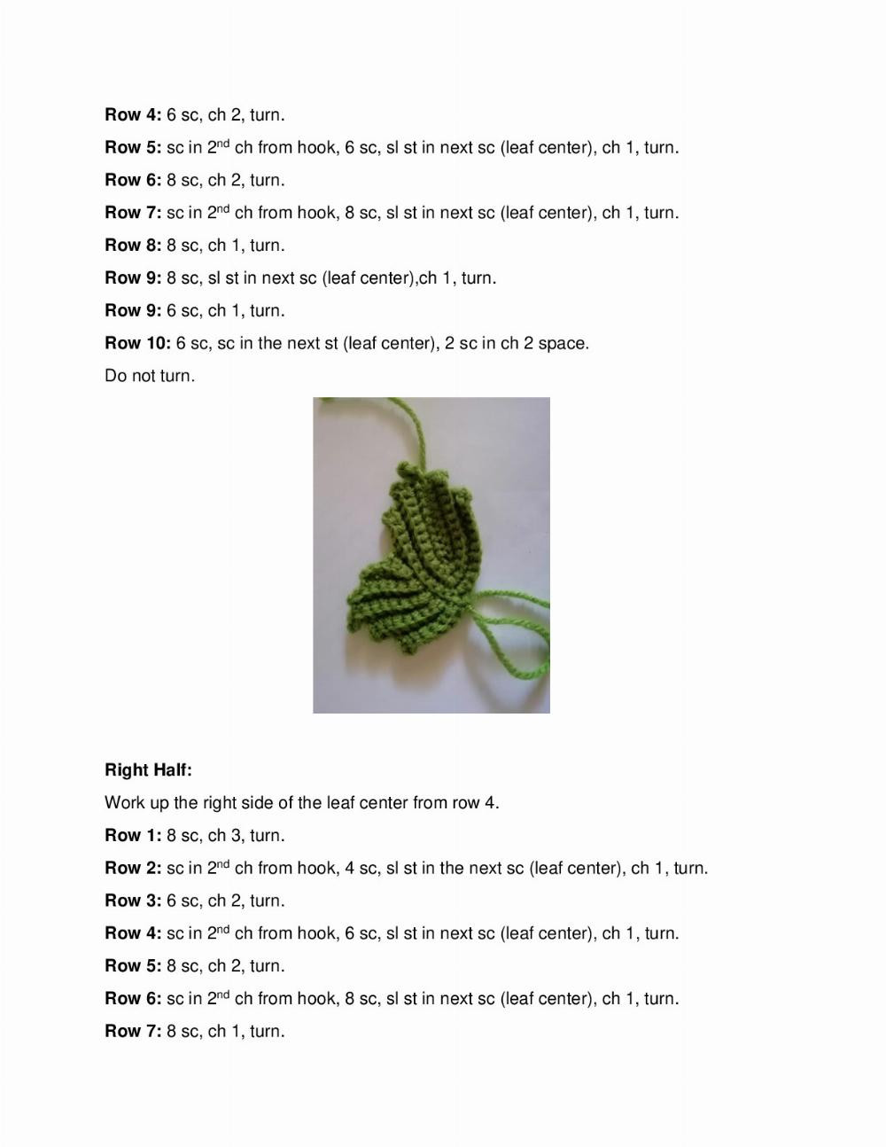 Pumpkin Leaves Crochet Pattern Big and Small Sizes